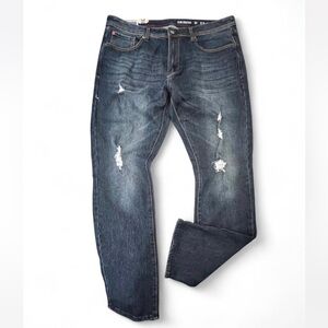 Men's Slim Straight Distressed Denim Jeans